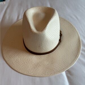 Wyeth by Todd Magill Cream Hat with Brown Band NEW